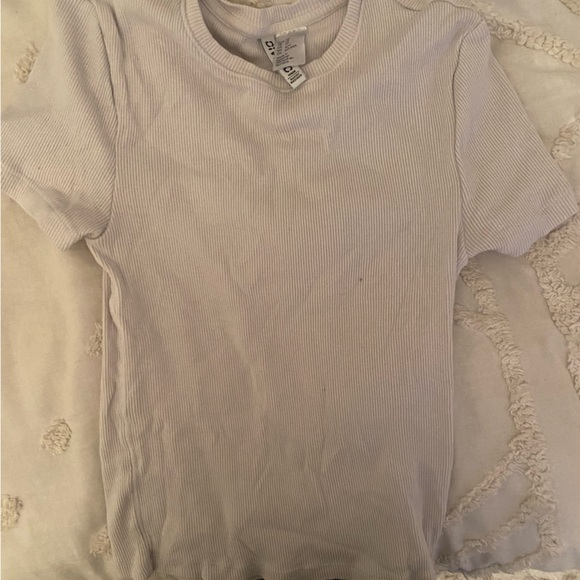 H&M white ribbed tshirt - Picture 1 of 3